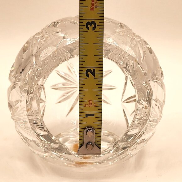 Imperlux Worlds Finest Vintage Cut Lead Crystal Round Side Tilt Cigar Ashtray - Picture 7 of 7